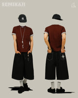 EN STAR Pocket Denim Bermuda Pants