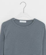 タカン ストライプ ラウンド ロングスリーブ Tシャツ