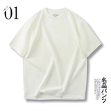 メンズサマールーズカジュアルラウンドネックショートスリーブドTシャツ white