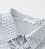 Lydia Check Ribbon Collar Tee