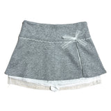 ファーストスノーラブリーリボンレースキュロットスカートパンツ (3 Colors)