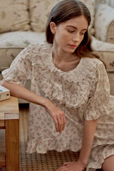 ULLALA PAJAMA Lili Short-sleeve Two-piece  Ivory[24151WTSSN]
