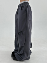 (SHIRRED BOW❤/BRUSHED FLEECE❤/100% COTTON) TRAINING BOW PANTS - 3 COLOR