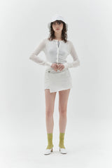 KIRSH PLAIN SEE THROUGH CROP CARDIGAN - WHITE