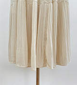 [Two-piece Set] Soche Ribbed Cap Knit Chiffon Skirt Set (Belt Set)