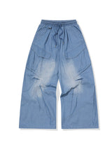 26SS★ Washed Balloon Cargo Denim Pants