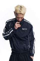 Dirty Nylon Piping Track Jacket - Black