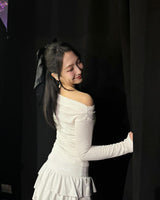 CANCAN PLEATS MINI SKIRT [WHITE]