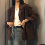 [アーリーオータム][Bellide made/ボーイフィット] INAF スエードスリットブレザージャケット