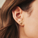 gold nano gem teardrop cluster 14k gold plating + 925 silver earrings E066-03G