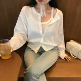 [MADE] Bali, see-through camisole cardigan setup
