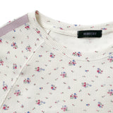 ワッフルラグランTシャツ (フラワー_アイボリー)
