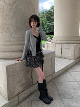 Muel Daily U-Neck Long Sleeve Slim Cardigan