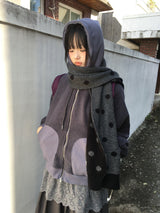 ワッフルポケットフリースジップアップ