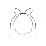 Wave Knots Flow Ribbon Necklace_2 colors