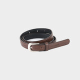 SILVER BUCKLE LEATHER BELT_2 COLOR