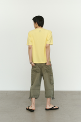 ヴィンテージ ミリタリー カプリ カーゴパンツ(Washed Khaki)
