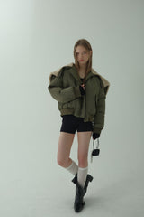 HOODED FLIGHT JUMPER_KHAKI