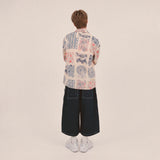 ethnic paisley open collar shirt_blue