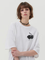 MELTING CHERRY PIGMENT WASHING T-SHIRT - WHITE  