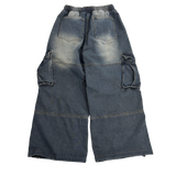  retro denim cargo pants