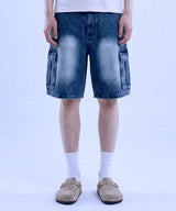 Basic Washing Bermuda Cargo Denim Pants - 3COLOR