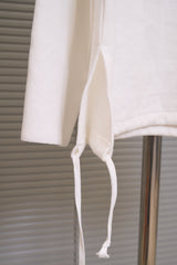 Off Shoulder String Sweatshirt (Ivory)