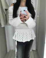 Shirring off knit