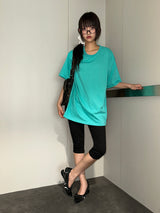 Back Piece Hotfix Stud Vivid Oversized T-Shirt 3color