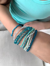 Mint blue beads bracelet SET