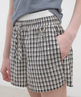 Checked Layered Boxer Shorts - Black