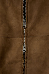Bolt piping crack leather jacket