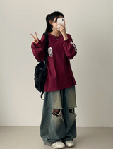 Football Two-Line Loose Fit Sweatshirt