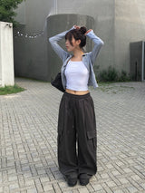 ガゼル スリムフィット クロップ フード ジップアップ