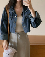 Hazel cropped denim jacket