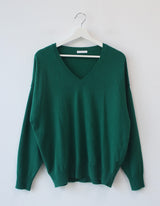 v neck loose knit top