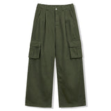 カーゴ ドローストリング ワイド コットン パンツ(khaki)