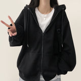 Moss Basic Boxy Hoodie Zip-Up
