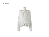 Zion Angora V-neck Loose Fit Knit Cardigan