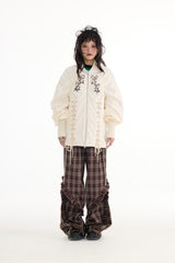 Beige embroidered jacket