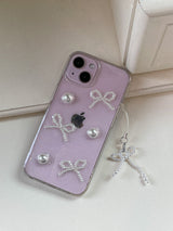 [made] Pearl Ribbon Ballet Core Glitter Resin Cell Phone Case