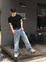ノエアミュージックヘンリーネックショートスリーブTシャツ3C