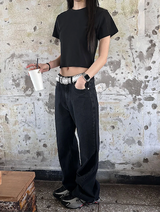 [BASIC ITEM] Basic semi crop t-shirts(4color)