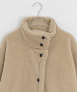 Vilkans High Neck Wool Half Coat