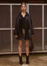 LEATHER STRING HALF COAT