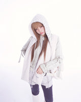 Fluffy hood muffler (ivory)