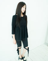 Dot flare layered top / black