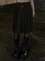 Long midi pleated skirt