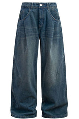 Double Pleat Baggy Jeans
