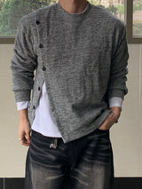 Oblique Slash Button Knit